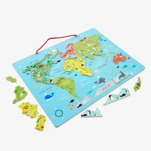 Puzzle Monde Magnétique En Bois FSC® Multicolore – Vertbaudet 10